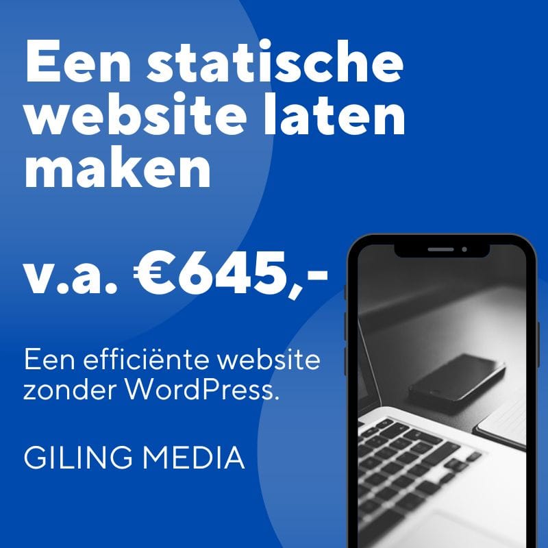 Een statische website laten maken v.a. €645,-
